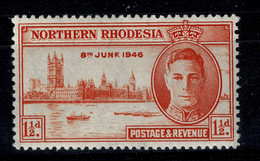 Ref 1573 - 1946 Northern Rhodesia - 1 1/2d Orange (perf 13.7 X 13.4) SG 46a - MNH Stamp - Northern Rhodesia (...-1963)