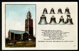 Ref 1574 -  Early Postcard - Shandon Church & Bells - St Ann's - County Cork Ireland - Cork