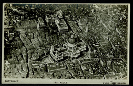 Ref 1574 -  Early Aerial Real Photo Postcard - St Paul's Cathedral London - St. Paul's Cathedral