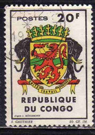CONGO PEOPLE'S REPUBLIQUE REPUBLIC 1965 COAT OF ARMS ARMOIRIES STEMMA 20fr OBLITERE' USED USATO - Oblitérés
