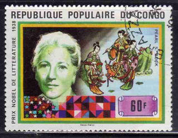 CONGO PEOPLE'S REPUBLIQUE REPUBLIC 1978 NOBEL PRIZE WINNERS PEARL S. BUCK AND CHINESE WOMEN 60Fr OBLITERE' USED USATO - Oblitérés