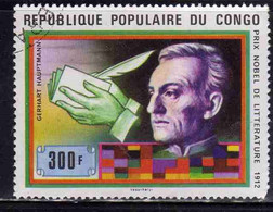 CONGO PEOPLE'S REPUBLIQUE REPUBLIC 1978 NOBEL PRIZE WINNERS GERHART HAUPTMANN AND BOOK 300fr OBLITERE' USED USATO - Oblitérés