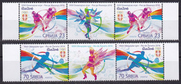 Serbia 2016 Rio Olympic Games Brazil Taekwondo Tennis Sports Flags, Middle Row MNH - Eté 2016: Rio De Janeiro