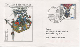 Germany Deutschland 1992 FDC Tag Der Briefmarke, Stamp Day, Balloon, Berlin - 1991-2000