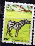 CONGO PEOPLE'S REPUBLIQUE REPUBLIC 1993 FAUNA WILD ANIMALS EQUUS QUAGGA 95fr OBLITERE' USED USATO - Oblitérés