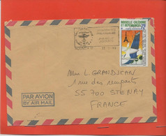 LETTRE POUR LA FRANCE OBLITERATION NOUMEA 13 5 1986 AVION TOUR EIFFEL - Briefe U. Dokumente