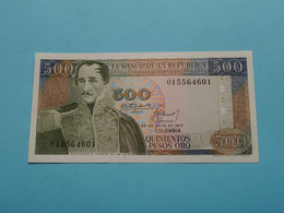 500 Quinientos Pesos Oro ( 015564601 ) COLOMBIA - 20de Julio De 1977 ( Voir / See > Scans ) UNC ! - Colombia
