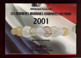 2001 - FRANCE - BU DES DERNIERS FRANCS Officiel - Série Des 10 Pièces De 2001 - Sous Blister Scellé D'origine - 6 Scan - BU, BE & Muntencassettes