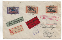 MEMEL FLUGPOST 1922 Durch Eilboten Expres Registered Cover To STUTTGART Germany MIT LUFTPOST BEFORDET - Airplanes