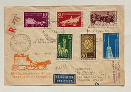 Busta Di Lettera Raccomandata FDC 04/05/1959 Per Via Aerea Da Sofia Per Velletri (Italia) - Briefe U. Dokumente