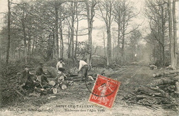 VAL D'OISE  SAINT LEU-TAVERNY   Bucherons Dans L'allée Verte - Saint Leu La Foret