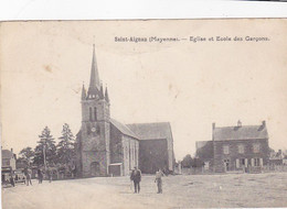 Cpa-53- Saint Aignan - Eglise , Ecole Des Garcons -edi Rabat N°109 - Saint Aignan Sur Rö