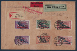 MEMEL LETTRE RECOMMANDÉE EXPRES MIT FLUGPOST PAR AVION Avec BEL AFFRANCHISSEMENT TIMBRES POSTE AÉRIENNE 1922 - Storia Postale