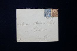 MONACO - Affranchissement Bicolore Prince Albert 1er Sur Enveloppe Pour Le Pouliguen En 1898  - L 132328 - Covers & Documents