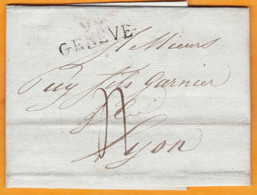 1811 - Marque Postale 99 GENEVE, Département Conquis, Sur Lettre Pliée Vers Lyon, France - Taxe 4 - 1792-1815: Dipartimenti Conquistati