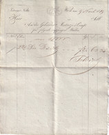 A19455 - INVOICE FROM AUSTRIAN EMPIRE 1819 WIEN VIENNA AUSTRIA INTERIMS NOTTA GEBRUDERE MESTROZI UND COMP FUR FOLGENDE - Österreich