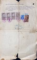 A19465 - ROMANIA TIMBRU FISCAL 5 LEI 1 LEU STAMP ROMANIA STAMPED DOCUMENT 1941 TIMBRUL AVIATIEI TIMBRU JUDICIAR 2 LEI - Cartas & Documentos