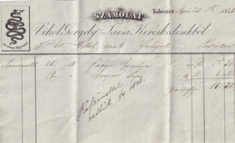 A19468 - INVOICE FROM AUSTRIAN EMPIRE 1848 KOLOZSVAR KLAUSENBURG CLUJ-NAPOCA ROMANIA SZAMOLAT VIKOL GERGELY ES TARSA - Österreich