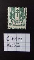FRANCE  N° 671 C **   VARIETE De Piquage  (MAURY) - Unused Stamps