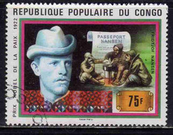 CONGO PEOPLE'S REPUBLIQUE REPUBLIC 1978 NOBEL PRIZE WINNERS FRIDJOF NANSEN REFUGEES PASSPORT 75fr OBLITERE' USED USATO - Oblitérés