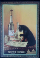 ► Publicité Vintage ABSINTHE Bourgeois PONTARLIER - Chat Noir (Black Cat) - Pontarlier