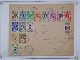 BG1 CAMEROUN FRANCE LIBRE  BELLE LETTRE RARE 24 3 1944 SERIE  LONDRES +OTELE PETIT BUREAU+VIGNETTE CROIX LORRAINE - Cartas & Documentos