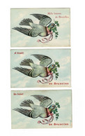 Lot 3 X CPA Fantaisie CPA Le Pigeon Un Baiser Duif Souvenir D'amitié Editeur Theys Bruxelles - Sets And Collections