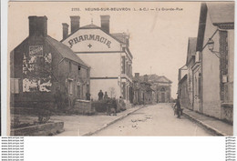 NEUNG SUR BEUVRON LA GRANDE RUE 1918 TBE - Neung Sur Beuvron