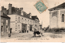 NEUNG SUR BEUVRON LA PLACE DE L'EGLISE 1905 TBE - Neung Sur Beuvron