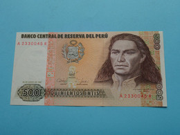 500 Quinientos Intis ( 24 De Junio 1987 - A2330045R ) PERU ( For Grade, Please See Photo ) UNC ! - Perù