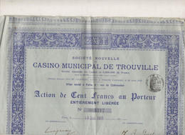 Action De 100fr Casino Municipal De Trouville - Casino'