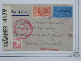BG1 MARTINIQUE BELLE LETTRE RARE CENSUREE VICHY 1941 FORT DE FRANCE A GENEVE SUISSE +AFF. INTERESSANT - Lettres & Documents