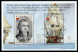 Kiribati Ships Stamps 2005 MNH Battle Of Trafalgar 200th Boats Gravina 2v M/S - Kiribati (1979-...)