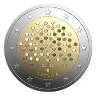 2 EURO LETTONIA   2022 COMMEMORATIVO EDUCAZIONE FINANZIARIA   FIOR DI CONIO     B.U. FROM ROLLS - Letland