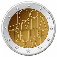 2 EURO LETTONIA   2021 COMMEMORATIVO DE JURE GIURAMENTO  FIOR DI CONIO     B.U. FROM ROLLS - Latvia