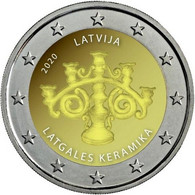 2 EURO LETTONIA   2020 COMMEMORATIVO CERAMICHE   FIOR DI CONIO     B.U. FROM ROLLS - Latvia