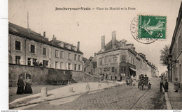 JONCHERY SUR VESLE PLACE DU MARCHE ET LA POSTE 1908 TBE - Jonchery-sur-Vesle