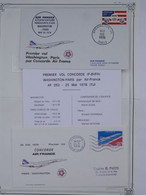 BG1  FRANCE 2 BELLES LETTRES  VOYAGEES A BORD DU CONCORDE 1ER VOL 24 . 25 MAI  1964 +PARIS USA  +AFF. PLAISANT - First Flight Covers