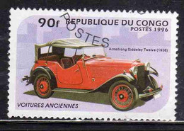 CONGO PEOPLE'S REPUBLIQUE REPUBLIC 1996 ANTIQUE AUTOMOBILES CARS 1936ARMSTRONG SIDDELEY TWELVE 90fr OBLITERE' USED USATO - Oblitérés