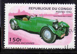 CONGO PEOPLE'S REPUBLIQUE REPUBLIC 1996 ANTIQUE AUTOMOBILES CARS 1935 ASTON MARTIN MARK II 150fr OBLITERE' USED USATO - Oblitérés