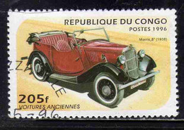 CONGO PEOPLE'S REPUBLIQUE REPUBLIC 1996 ANTIQUE AUTOMOBILES CARS 1938 MORRIS B. 205fr OBLITERE' USED USATO - Oblitérés