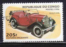 CONGO PEOPLE'S REPUBLIQUE REPUBLIC 1996 ANTIQUE AUTOMOBILES CARS 1938 MORRIS B. 205fr OBLITERE' USED USATO - Oblitérés