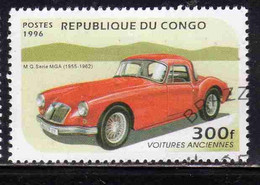 CONGO PEOPLE'S REPUBLIQUE REPUBLIC 1996 ANTIQUE AUTOMOBILES CARS 1938 1955-1962 MG SERIES MGA 300fr OBLITERE' USED USATO - Oblitérés