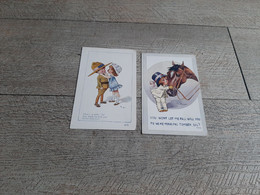 Delcampe - Illustrateur Right Tiens J'te Gobe Toi ! Tu Ne Me Feras Pas Tomber Petite Fille Avec Cheval Lot 2 Cartes - Right