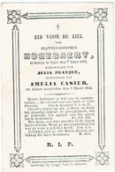 IEPER - Joannes HUGEBAERT - Wedn. Amelia CASIER - °1810 +1862 - Devotion Images