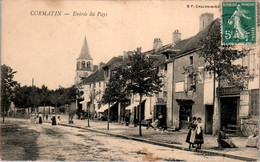 Cormatin Canton De Saint-Gengoux-le-National Entrée Du Pays Village Animé Saône-et-Loire Cpa Voyagée En 1909 En B.Etat - Autres & Non Classés