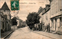 Cormatin Canton De Saint-Gengoux-le-National Grande Rue Café Du Centre Village Animé Saône-et-Loire Cpa Voyagée En 1909 - Andere & Zonder Classificatie