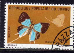 CONGO PEOPLE'S REPUBLIQUE REPUBLIC 1971 BUTTERFLIES AND MOTHS IOLAUS TIMON BUTTERFLY 75fr OBLITERE USED USATO - Oblitérés
