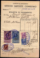 ITALIA REPUBBLICA ITALY REPUBLIC 1941 MARCA DA BOLLO REVENUE BOLLETTINO CONSORZIO ESERCENTI USATO USED OBLITERE' - Revenue Stamps