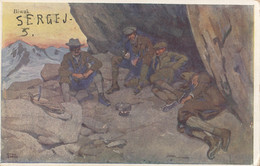 Climbing , Biwak Old Postcard Signed Otto Barth - Klimmen